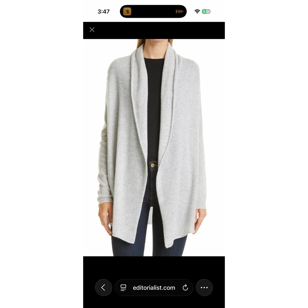 NWT Club Monaco Women's Cristina Cashmere Open-Front Cardigan Sweater Gray M/L - Picture 13 of 13